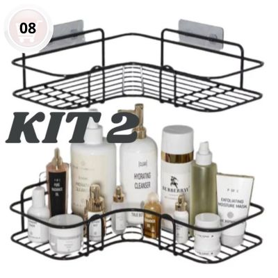 8 - Kit Suporte De Parede Com Adesivo Sabonete Shampoo Condicionador e Cozinha e Lavanderia